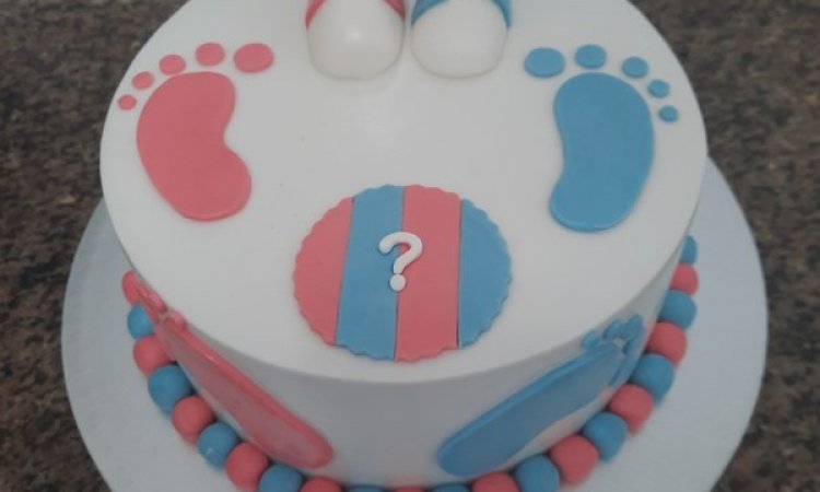 Gâteau reveal gender - Saint-Pierre - La crème des hauts